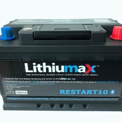 LITHIUMAX LITHIUM BATTERIES - NEW RESTART10 BLUETOOTH 1000CA WITH 100Ah PbEq