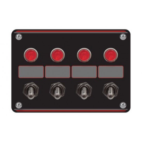 LONGACRE 4 ACCESSORY SWITCH PANEL WITH 4 PILOT LIGHTS 